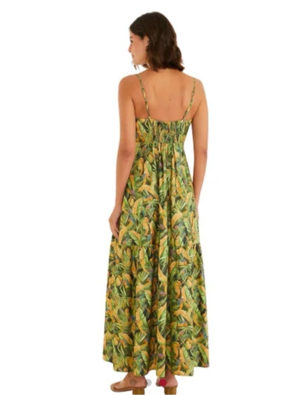 FARM Rio: Tropical Leaf Strapless Maxi Dress in Green and Yellow - Picture 5 of 7